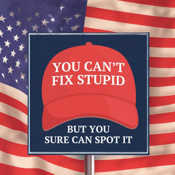 Can't Fix Stupid MAGA Hat Bumper Sticker, Car Magnet