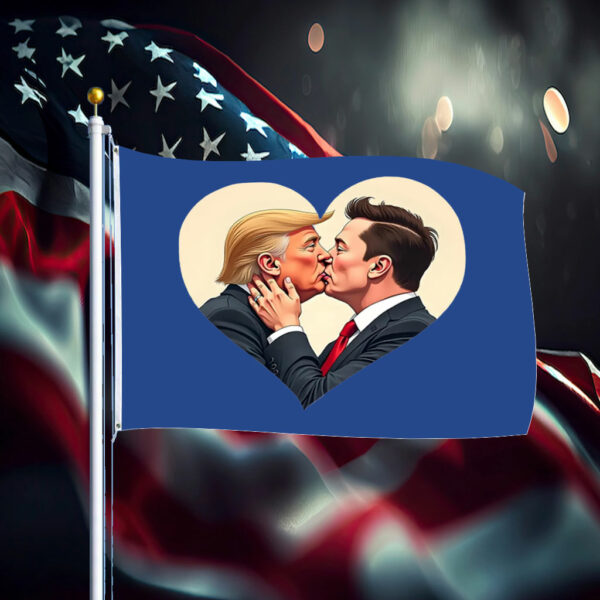 Donald Trump Elon Musk Love Flag