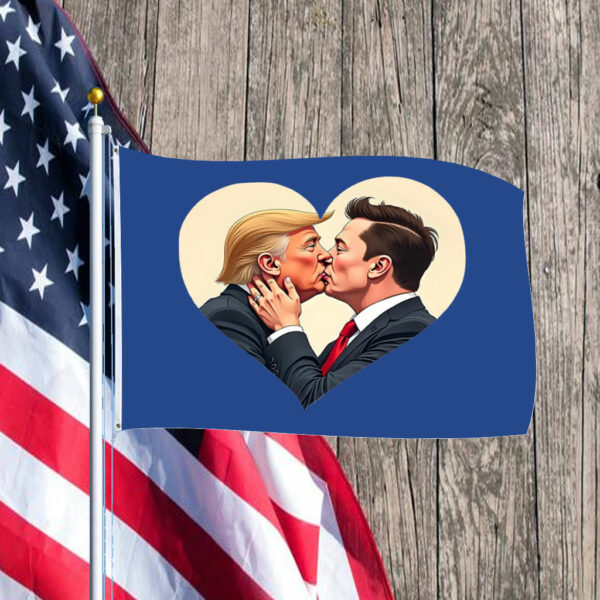 Donald Trump Elon Musk Love Flag