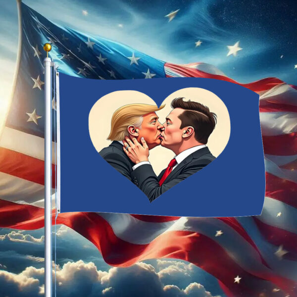 Donald Trump Elon Musk Love Flag