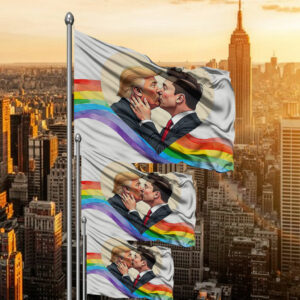 Donald Trump Elon Musk Love Flag