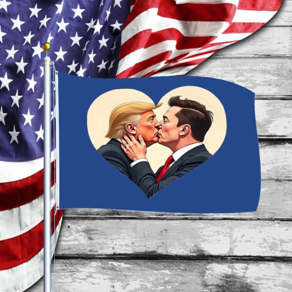 Donald Trump Elon Musk Love Flag