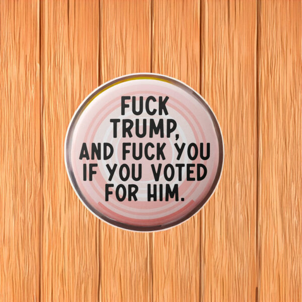 FDT Fuck Trump, And Fuck You If You Voted For Him Button