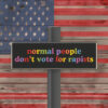 FDT Normal People Don't Vote For Rapists Car Magnets
