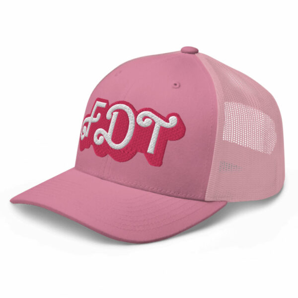 FDT Trucker Hat (Fuck Donald Trump) Pink Barbie Cap