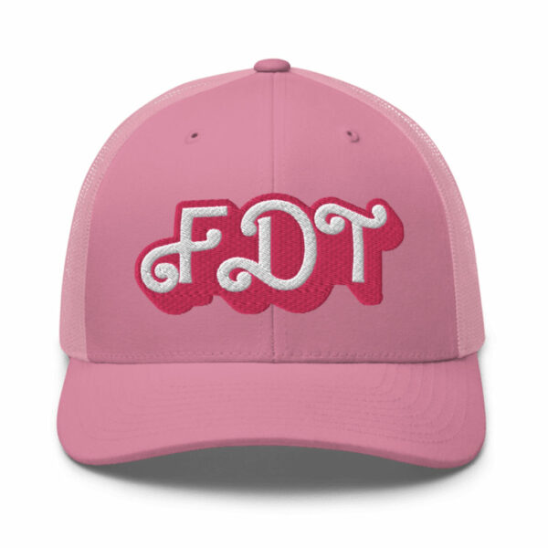 FDT Trucker Hat (Fuck Donald Trump) Pink Barbie Cap