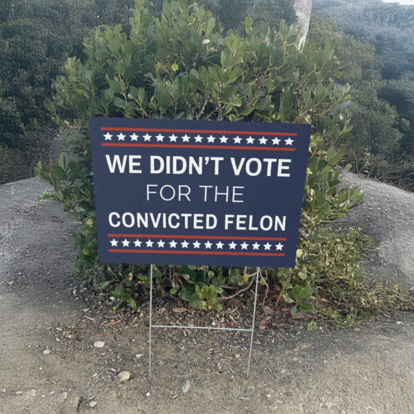 We Didn't Vote for the Convicted Felon Yard Sign