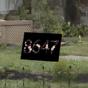 8647 Subtle Anti Trump, Floral Fuck MAGA Fascism Yard Sign