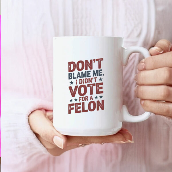 Don't Blame Me, I Didn't Vote for a Felon Mug