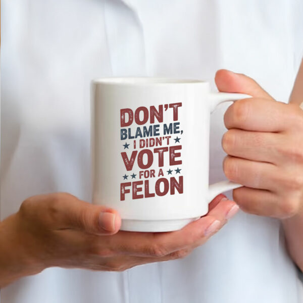 Don't Blame Me, I Didn't Vote for a Felon Mug