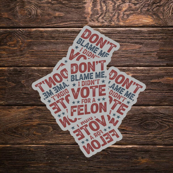 Don't Blame Me, I Didn't Vote for a Felon Sticker ,Car Magnet