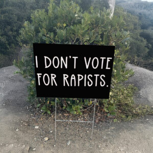 I Don't Vote For Rapists Fuck Trump Yard Sign