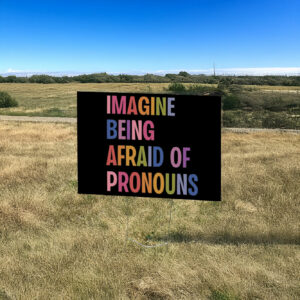 Imagine Being Afraid Of Pronouns Yard Sign, Queer Trans Nonbinary LGBT Rights Social Justice Human Rights Liberal Leftist Anti Trump