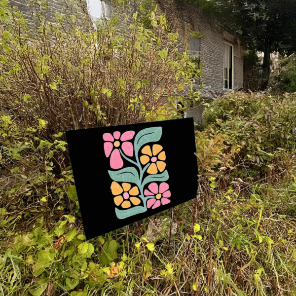 Subtle Fuck Trump Flower Yard Sign