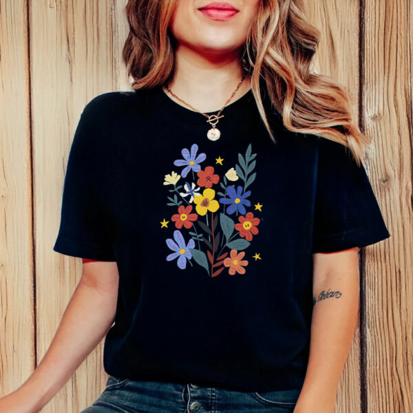 Subtle Fuck Trump Hand Painted Flowers T-Shirt