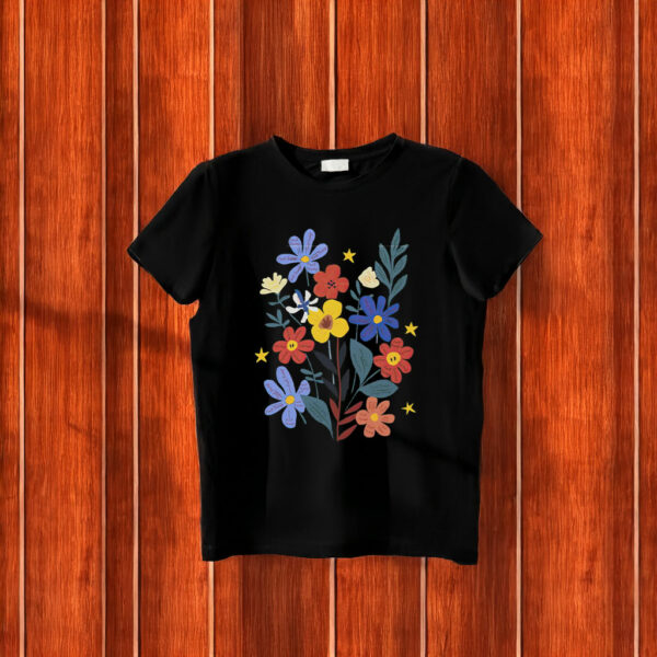 Subtle Fuck Trump Hand Painted Flowers T-Shirt