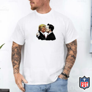Donald Trump Elon Musk Kiss T-Shirt - FDT Anti Trump