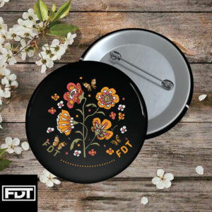 FDT 2025 Button Anti Trump Floral