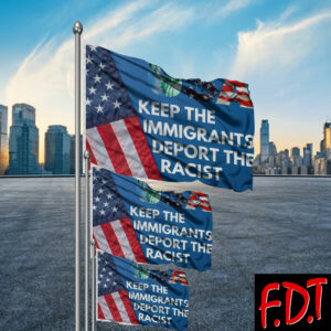 FDT Anti Trump - Democracy - Keep The Immigrants Deport The Racists Flag