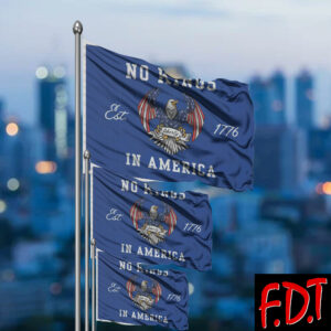 FDT Anti Trump - Democracy - No Kings in America Patriot 1776 Eagle Save Democracy Flag
