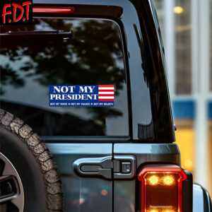 FDT Anti Trump - Democracy - Not My President Voice Values Beliefs Sticker and Car Magnet