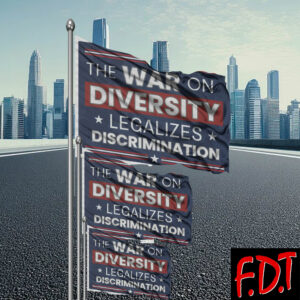 FDT Anti Trump - Democracy - War on Diversity Legalizes Discrimination Flag