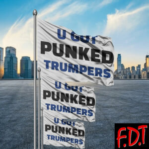 FDT Anti Trump - Democracy You Got Punked - Anti Trump 2025 Flag