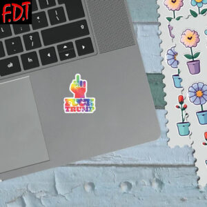FDT Anti Trump -- FUCK Trump rainbow Car Stickers and Magnets