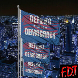 FDT Anti-Trump Feminist - Defend Democracy Flag