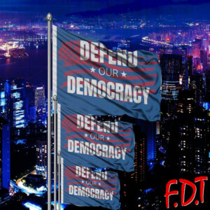 FDT Anti-Trump Feminist - Defend Democracy Flag