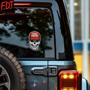 FDT Anti Trump Feminist - Fuck Trump Red Hat Sticker and Car Magnet