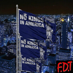 FDT Anti-Trump Feminist - No Kings in America Protect Democracy Flag