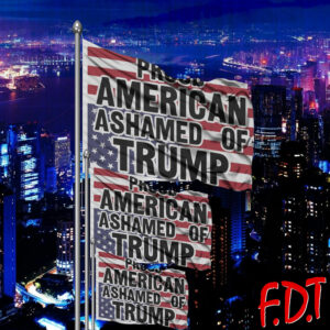 FDT Anti-Trump Feminist - Proud American Ashamed of Trump Flag