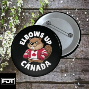 FDT Anti Trump -Fuck Trump Elbows Up Canada Button