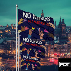 FDT Anti Trump - No Kings In America - Protect Democracy Flag
