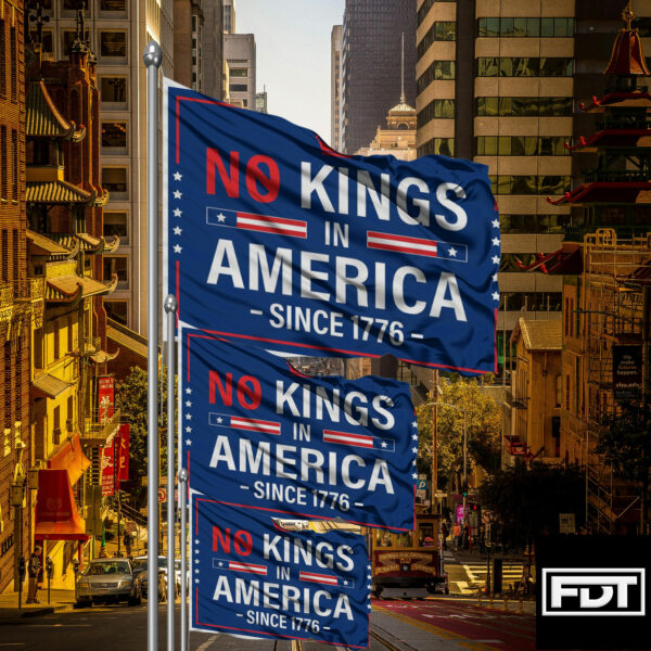 FDT Anti Trump - No Kings In America - Resist Hate Flag