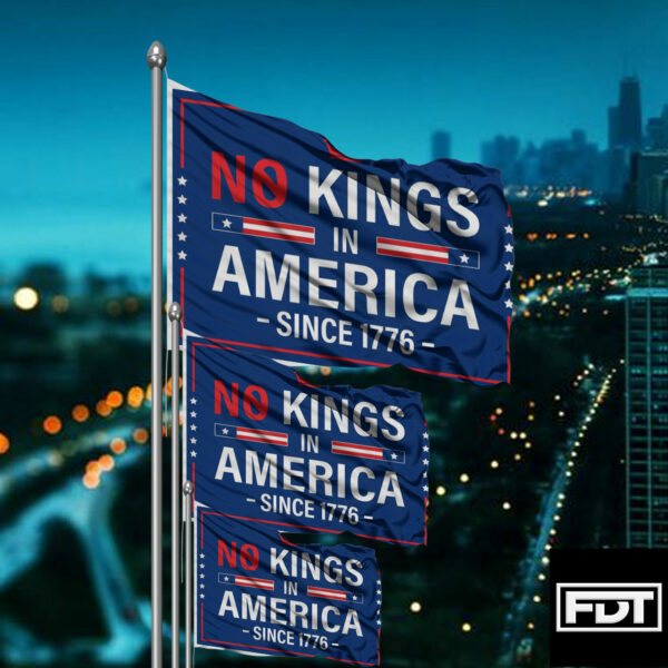 FDT Anti Trump - No Kings In America - Resist Hate Flag