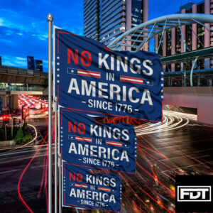 FDT Anti Trump - No Kings In America - Resist Hate Flag