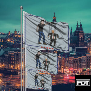 FDT Anti Trump - No Kings In America - Trump Puppet of Elon Musk Flag