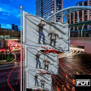 FDT Anti Trump - No Kings In America - Trump Puppet of Elon Musk Flag