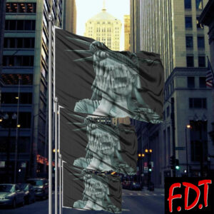 FDT Anti Trump - Weeping Statue of Liberty Fascism Political Democrat Flag