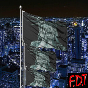 FDT Anti Trump - Weeping Statue of Liberty Fascism Political Democrat Flag