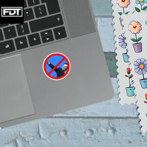 FDT (F Donald Trump) anti musk Twitler salute sticker and car magnet