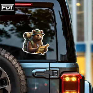 FDT Fuck Trump - (F Donald Trump) Foxtrot Delta Tango Funny Bear Sticker and Car Magnet