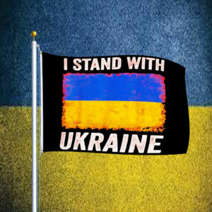 I Stand With Ukraine flag Garden