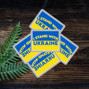 I Stand with Ukraine with Blue & Yellow Sticker ,Car Magnet