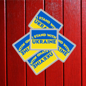 I Stand with Ukraine with Blue & Yellow Sticker ,Car Magnet