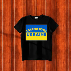 I Stand with Ukraine with Blue & Yellow T-Shirt