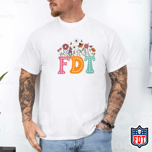 Subtle Anti Trump - FDT Retro Flowers Feminist T-Shirt