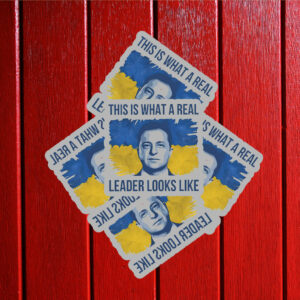 This Is What A Real Leader Looks Like, Volodymyr Zelensky Support Ukraine Sticker ,Car Magnets